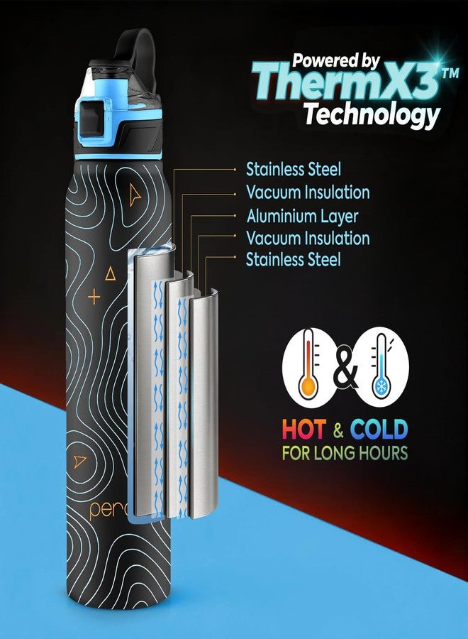 Perch Apex Hot and Cold Stainless Steel Water Bottle 740ml | Triple-Layer Vacuum Insulated 3D Printed Bottle | ISI Certified, Leakproof & BPA-Free | Gift for Men & Women |Hydra MAP - Image 2